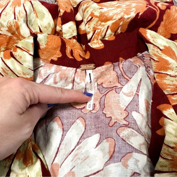 NWOT Free People Shasta Printed Courdoroy Jumpsuit One Piece - Picture 5 of 6